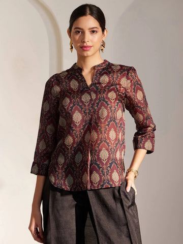 Printed Shirt – Regal Buta Design, Women’s Elegant Wear