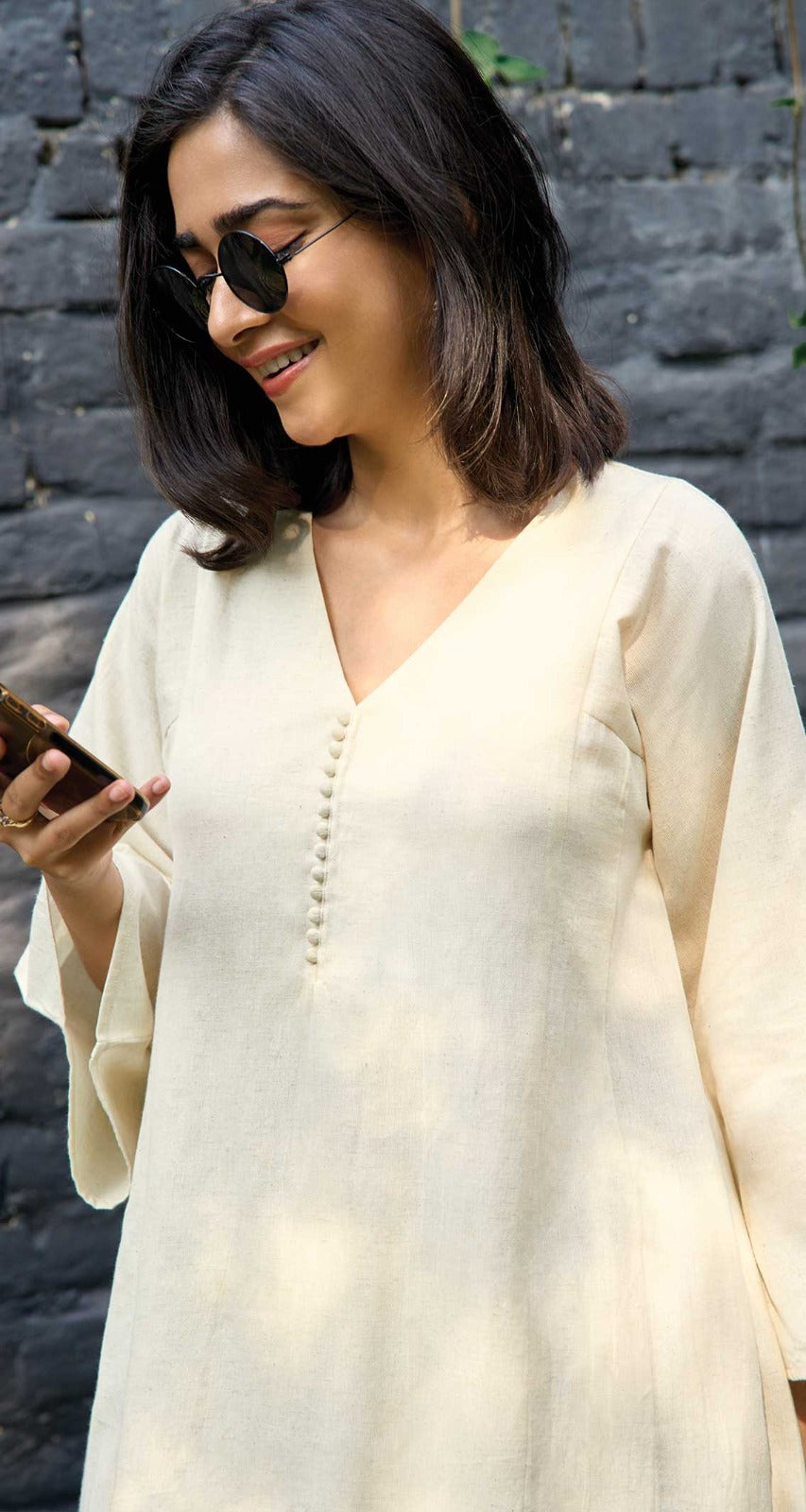Solid Cotton Co-ord Set – Minimal Summer Casual Wear for Women (Off White / Cream)